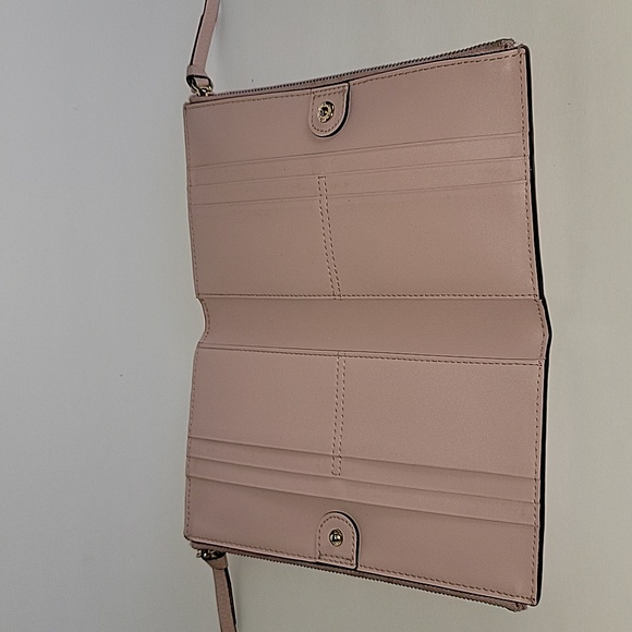 KATE SPADE BIFOLD DOUBLE TOP ZIP CLOSURE WALLET IN DUSTY ROSE - Picture 5 of 14